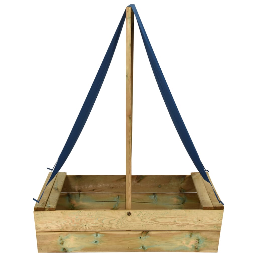 Sandkasten Mit Dach 80X60X97,5 Cm Imprägniertes Kiefernholz