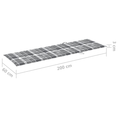 Sonnenliege Mit Auflage Grau Akazie Massivholz