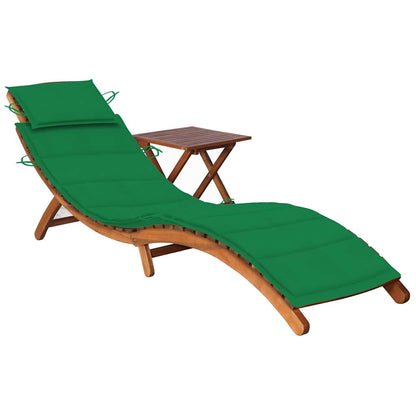 Sonnenliege Mit Tisch Und Auflage Massivholz Akazie