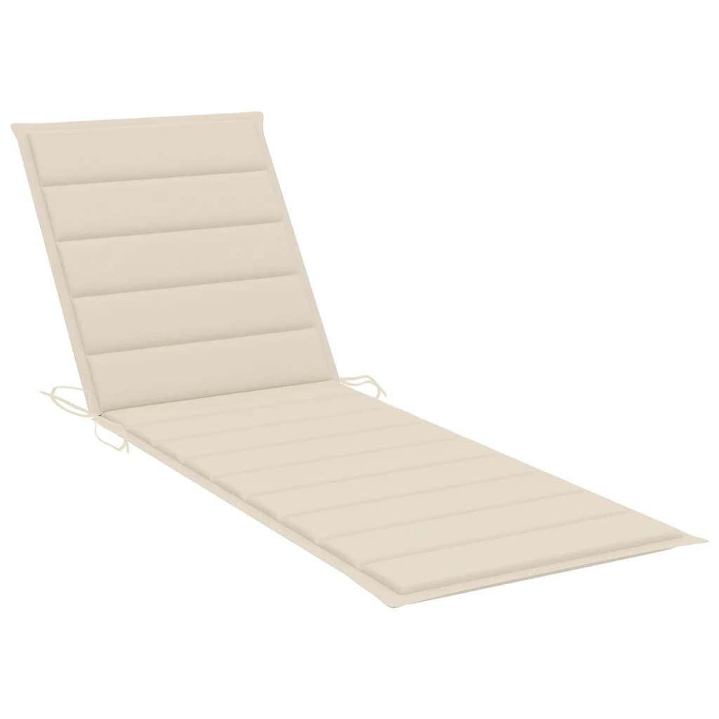 Sonnenliege Mit Tisch Und Auflage Akazie Massivholz