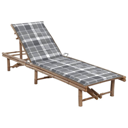 Garten-Sonnenliege Mit Auflage Bambus