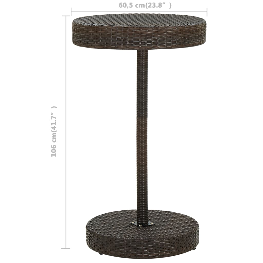 3-Tlg. Gartenbar-Set Mit Kissen Poly Rattan