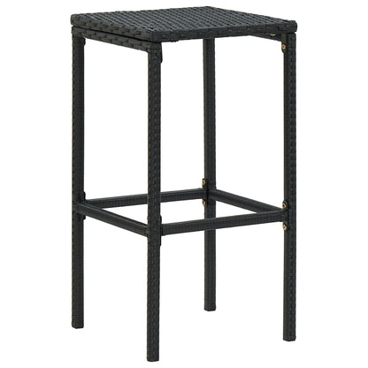 3-Tlg. Gartenbar-Set Mit Kissen Poly Rattan