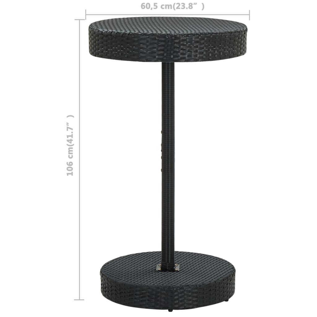 3-Tlg. Gartenbar-Set Mit Kissen Poly Rattan