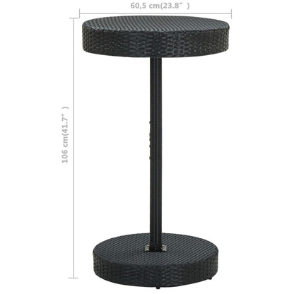 3-Tlg. Gartenbar-Set Mit Kissen Poly Rattan