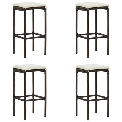 5-Tlg. Gartenbar-Set Mit Kissen Poly Rattan