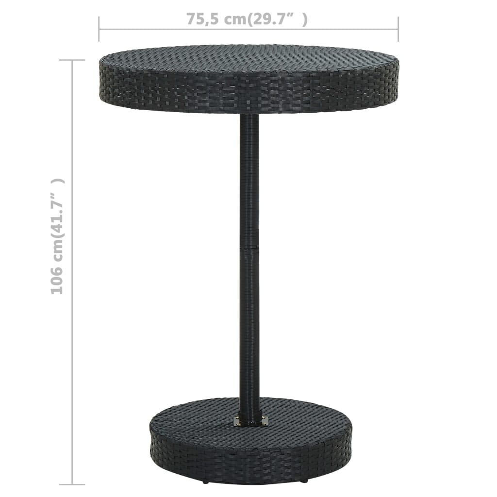 5-Tlg. Gartenbar-Set Mit Kissen Poly Rattan