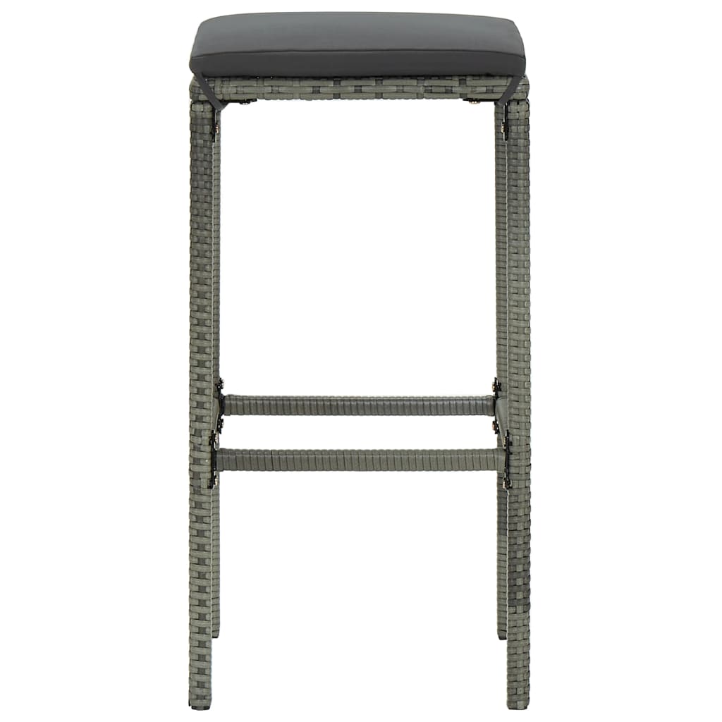 5-Tlg. Gartenbar-Set Mit Kissen Poly Rattan