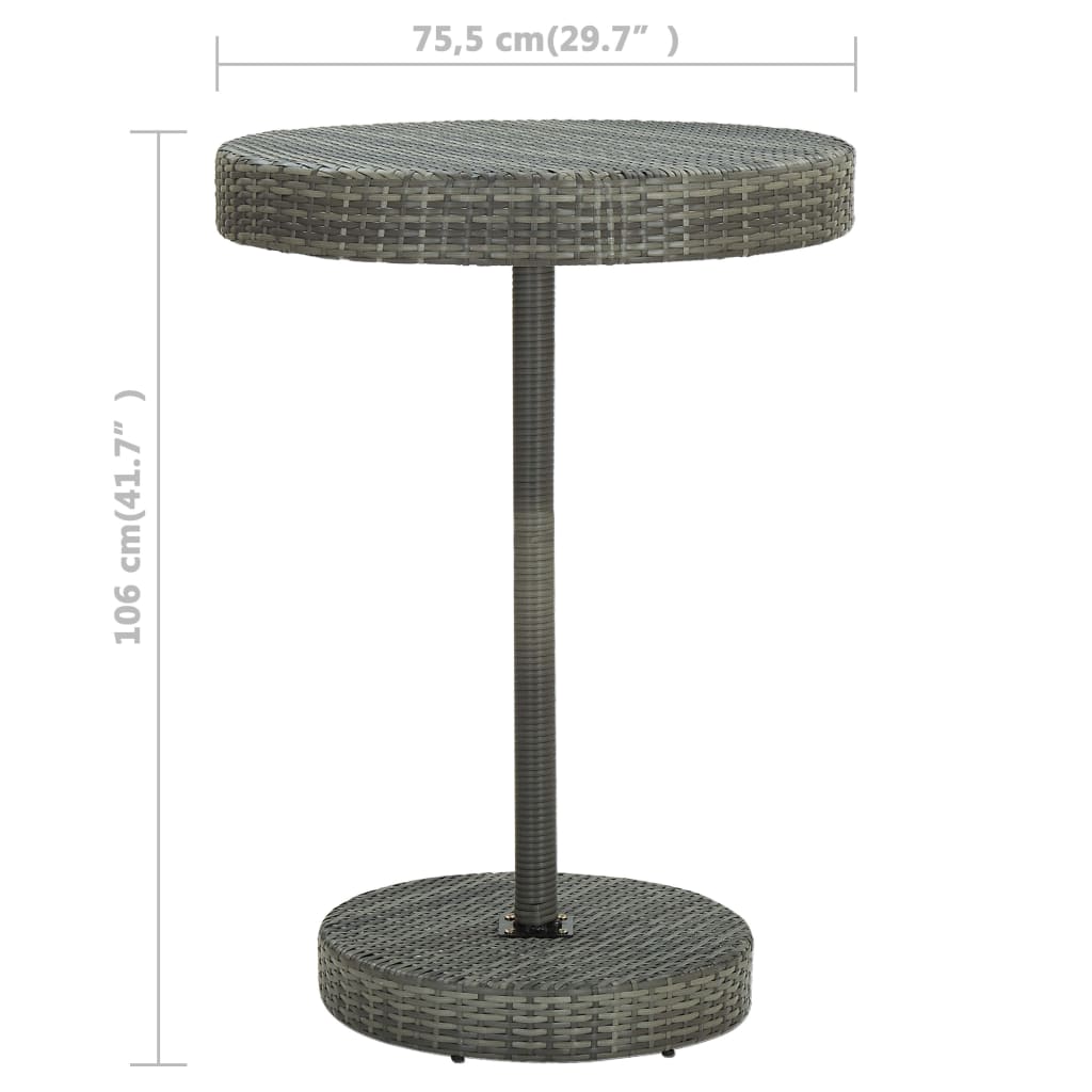 5-Tlg. Gartenbar-Set Mit Kissen Poly Rattan