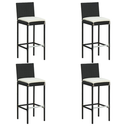 5-Tlg. Gartenbar-Set Mit Kissen Poly Rattan