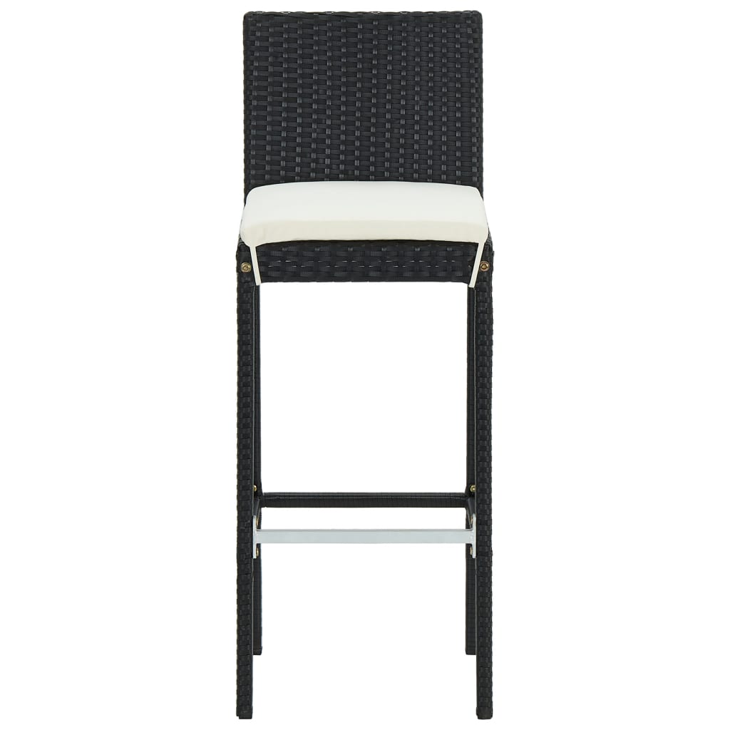 5-Tlg. Gartenbar-Set Mit Kissen Poly Rattan