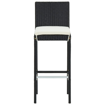 5-Tlg. Gartenbar-Set Mit Kissen Poly Rattan