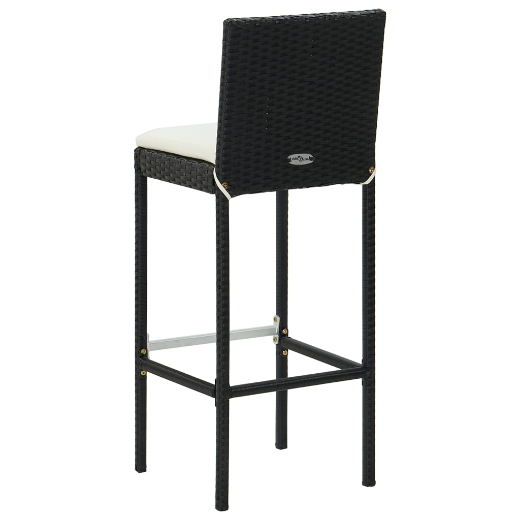 5-Tlg. Gartenbar-Set Mit Kissen Poly Rattan