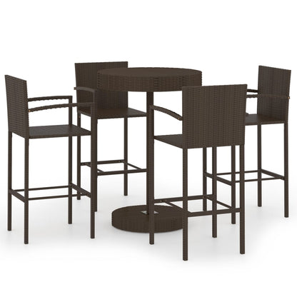 5-Tlg. Gartenbar-Set Poly Rattan