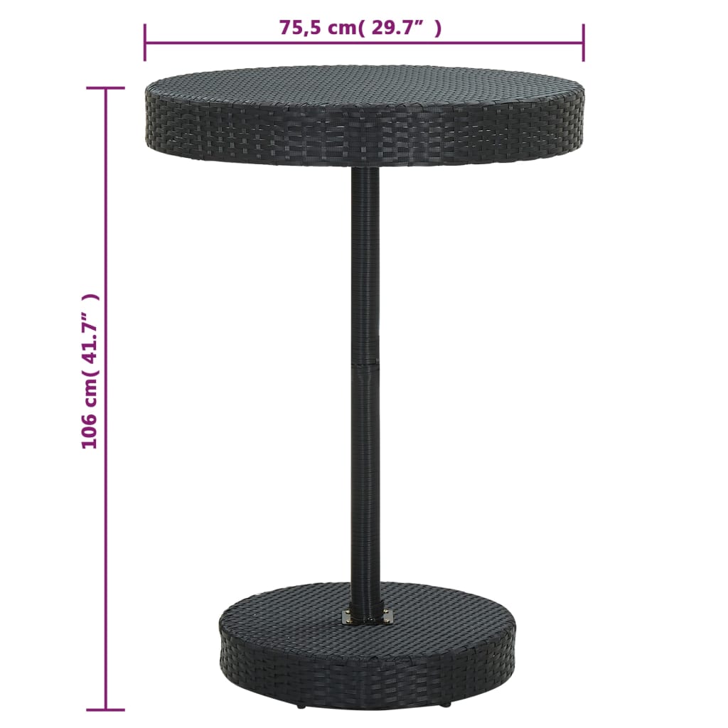 5-Tlg. Gartenbar-Set Poly Rattan