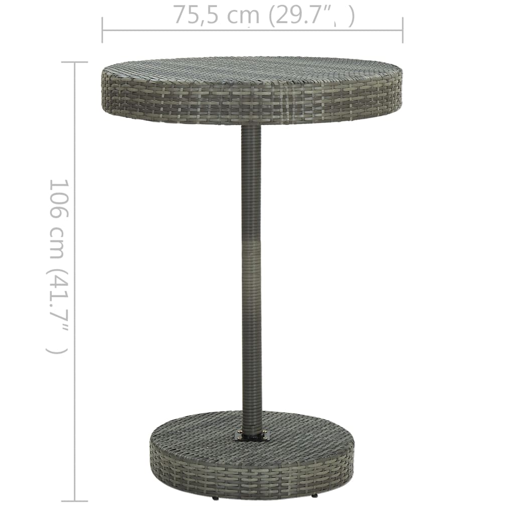 5-Tlg. Gartenbar-Set Poly Rattan