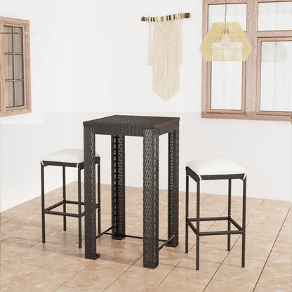 5-Tlg. Gartenbar-Set Mit Kissen Poly Rattan