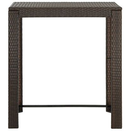 5-Tlg. Gartenbar-Set Mit Kissen Poly Rattan