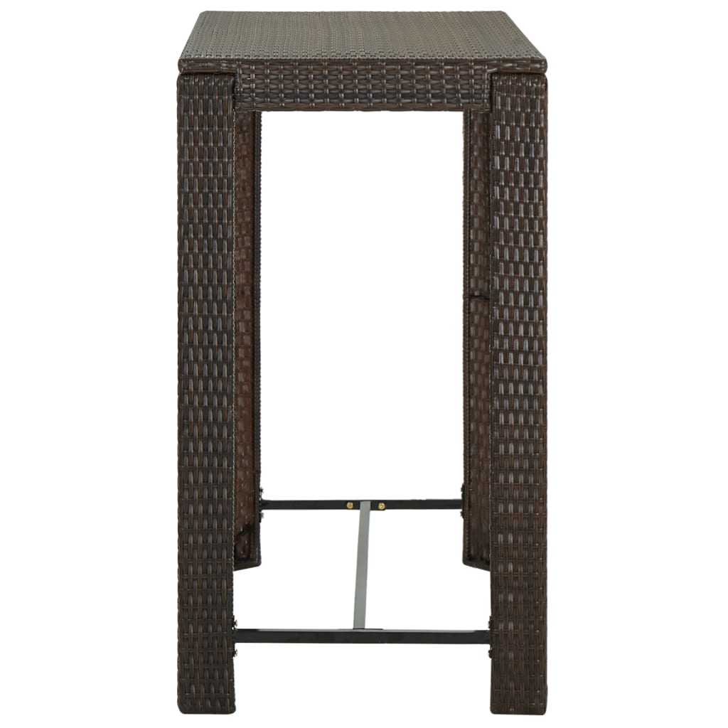 5-Tlg. Gartenbar-Set Mit Kissen Poly Rattan