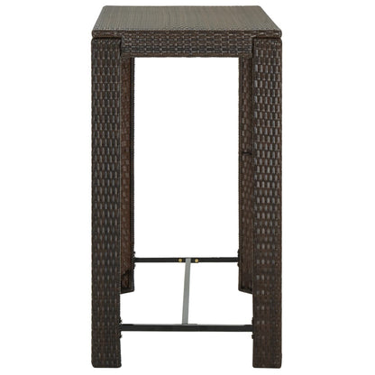 5-Tlg. Gartenbar-Set Mit Kissen Poly Rattan