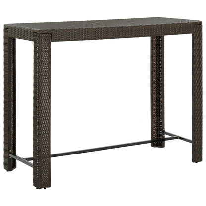 7-Tlg. Gartenbar-Set Mit Kissen Poly Rattan Braun Grau