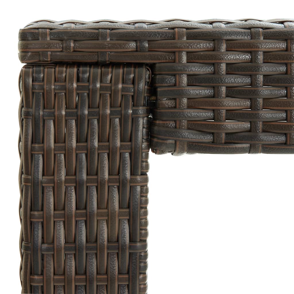 7-Tlg. Gartenbar-Set Mit Kissen Poly Rattan Braun Grau