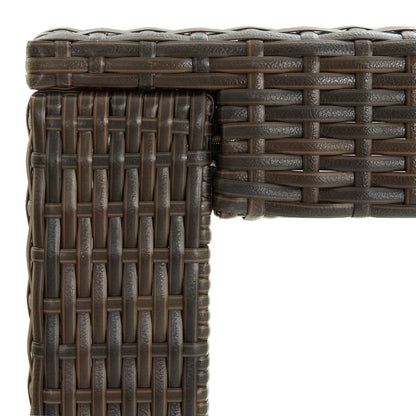 9-Tlg. Gartenbar-Set Mit Kissen Poly Rattan Braun Grau