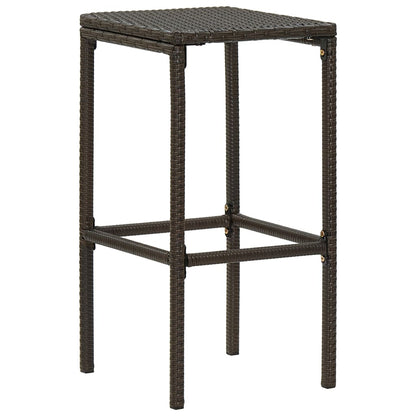9-Tlg. Gartenbar-Set Mit Kissen Poly Rattan Braun Grau