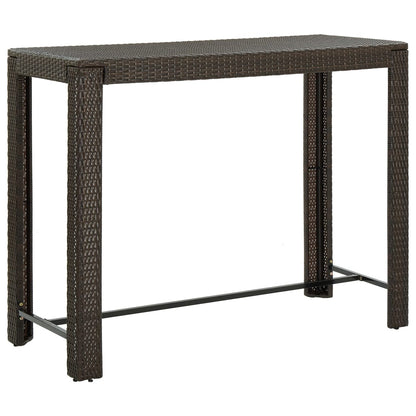 9-Tlg. Gartenbar-Set Mit Kissen Poly Rattan Braun Grau