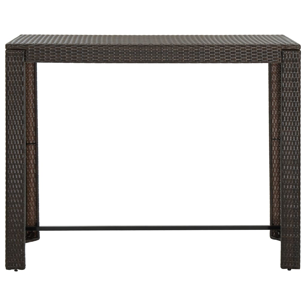 9-Tlg. Gartenbar-Set Mit Kissen Poly Rattan Braun Grau