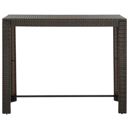9-Tlg. Gartenbar-Set Mit Kissen Poly Rattan Braun Grau
