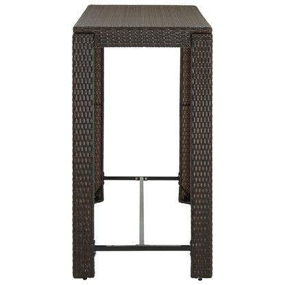 9-Tlg. Gartenbar-Set Mit Kissen Poly Rattan Braun Grau