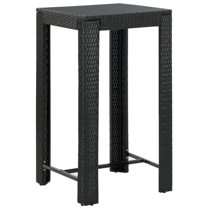 3-Tlg. Gartenbar-Set Mit Kissen Poly Rattan