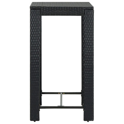 3-Tlg. Gartenbar-Set Mit Kissen Poly Rattan