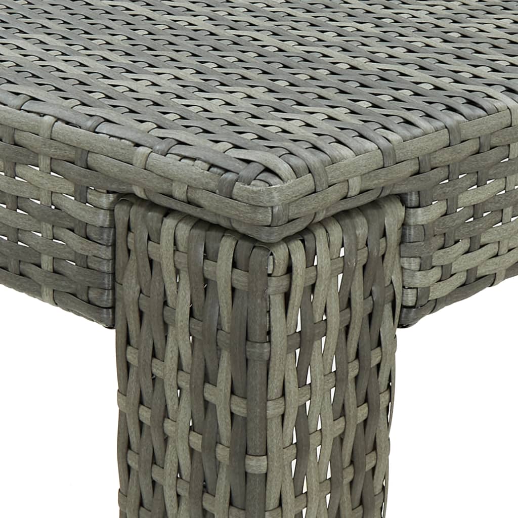 3-Tlg. Gartenbar-Set Mit Kissen Poly Rattan
