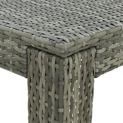 3-Tlg. Gartenbar-Set Mit Kissen Poly Rattan