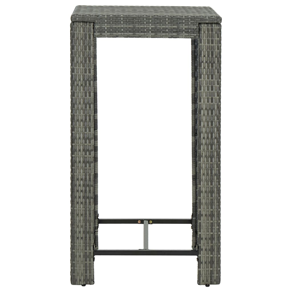 3-Tlg. Gartenbar-Set Mit Kissen Poly Rattan