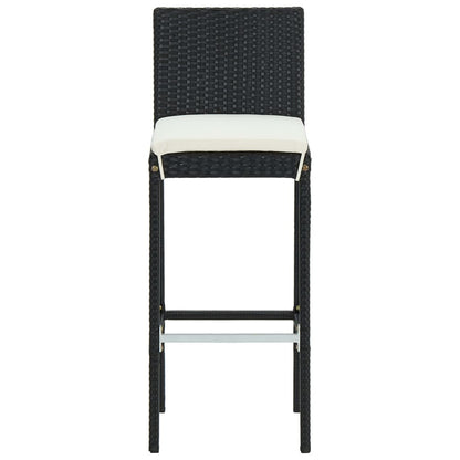 5-Tlg. Gartenbar-Set Mit Kissen Poly Rattan
