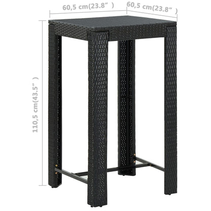 5-Tlg. Gartenbar-Set Mit Kissen Poly Rattan