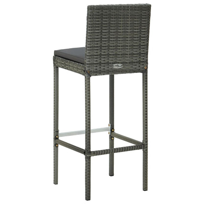 5-Tlg. Gartenbar-Set Mit Kissen Poly Rattan