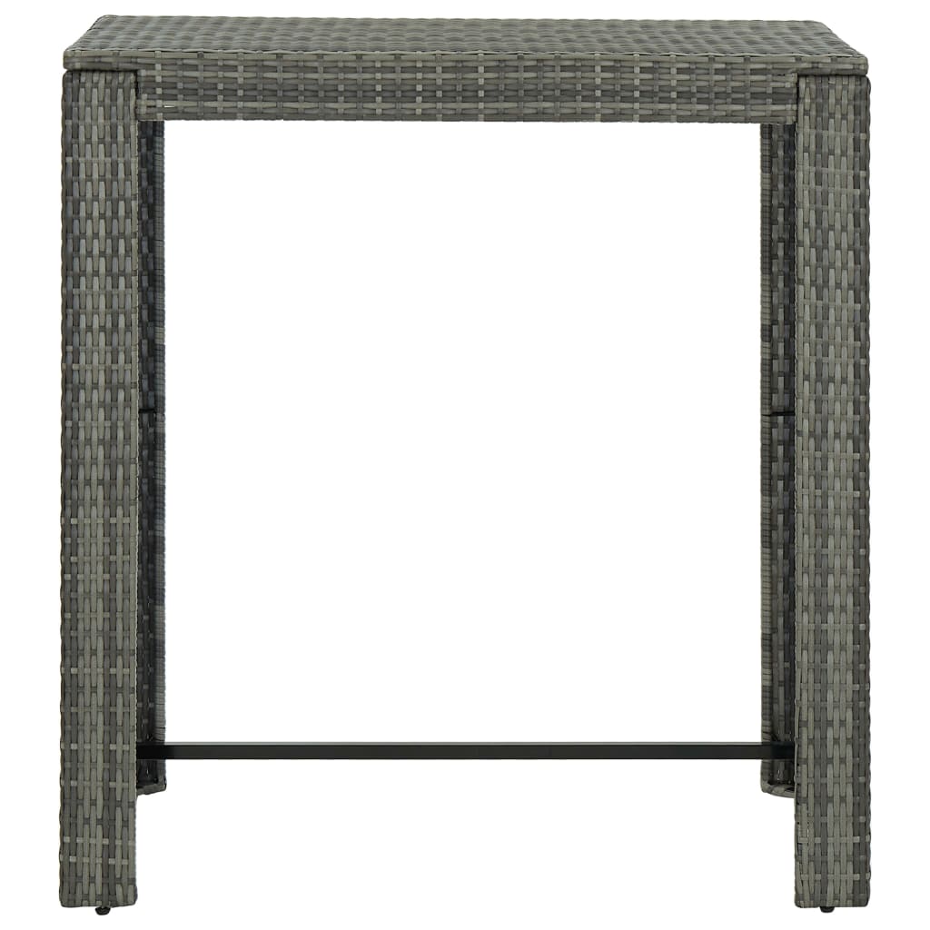 5-Tlg. Gartenbar-Set Mit Kissen Poly Rattan