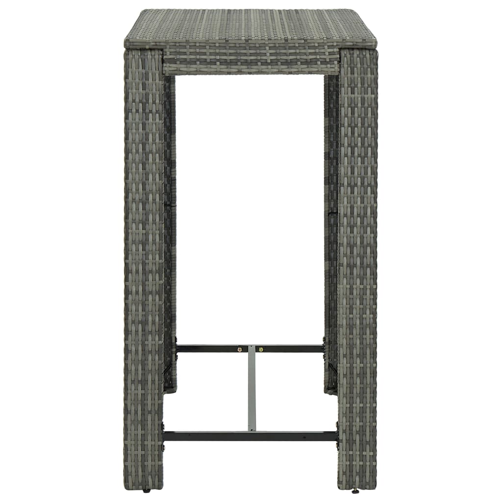 5-Tlg. Gartenbar-Set Mit Kissen Poly Rattan
