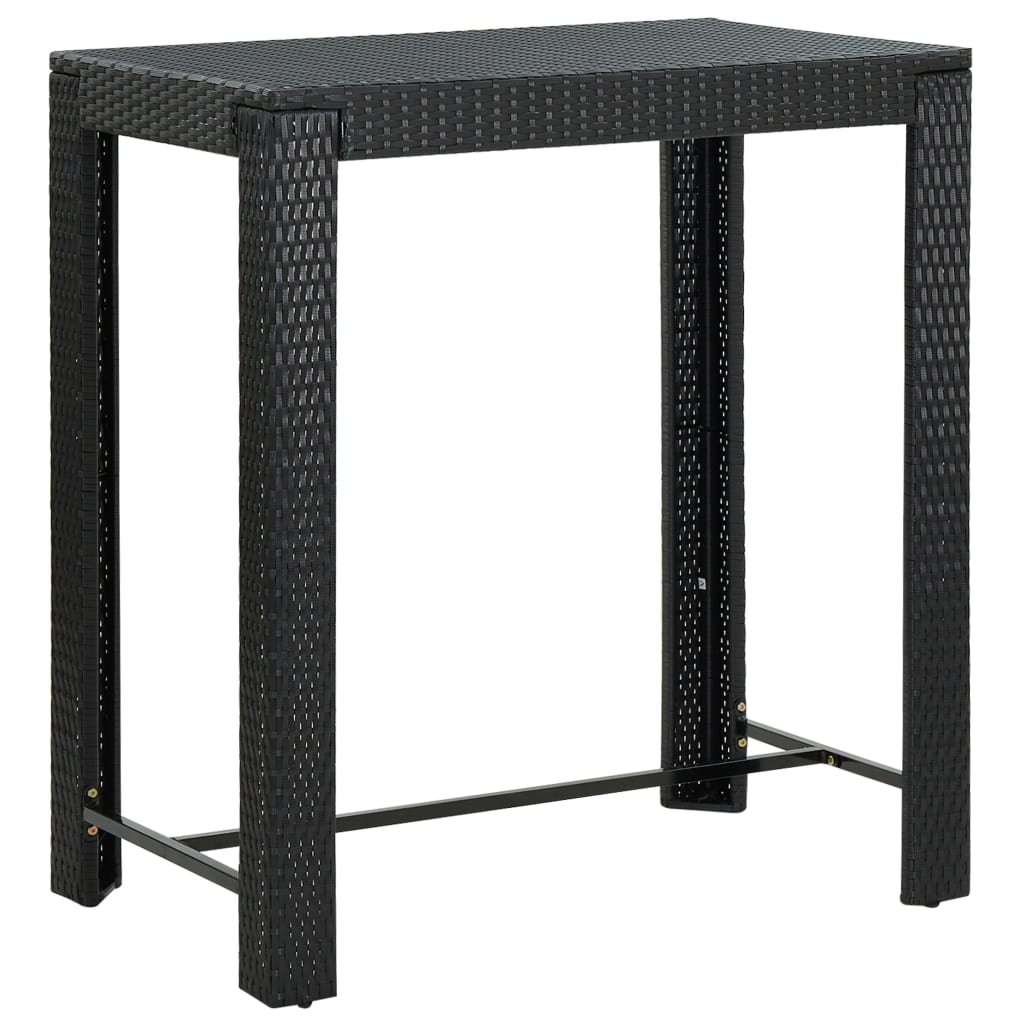 7-Tlg. Gartenbar-Set Mit Kissen Poly Rattan