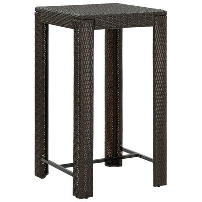 3-Tlg. Garten-Bar-Set Mit Armlehnen Poly Rattan Braun
