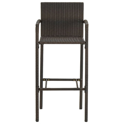 5-Tlg. Garten-Bar-Set Mit Armlehnen Poly Rattan Braun