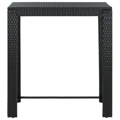 5-Tlg. Garten-Bar-Set Mit Armlehnen Poly Rattan Schwarz