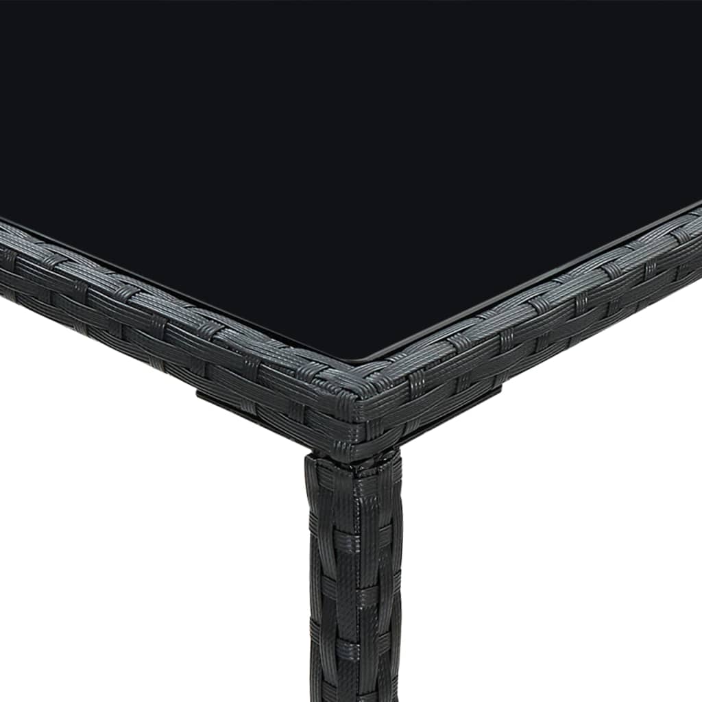 3-Tlg. Gartenbar-Set Mit Kissen Poly Rattan Schwarz