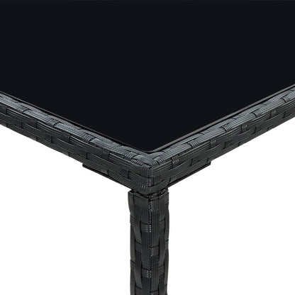 3-Tlg. Gartenbar-Set Mit Kissen Poly Rattan Schwarz