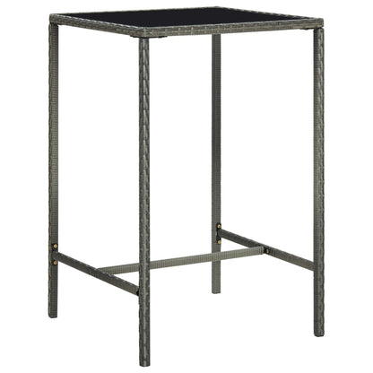 3-Tlg. Gartenbar-Set Mit Kissen Poly Rattan
