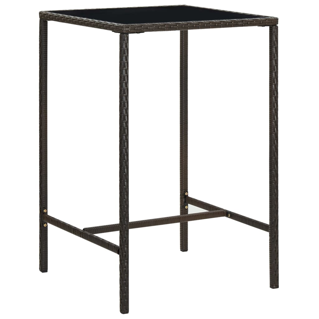 5-Tlg. Gartenbar-Set Mit Kissen Poly Rattan